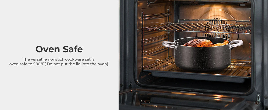 Nonstick Pots and Pans Set 10pcs, Induction hob Pan Set, Induction Compatible, Large Capacity Kitchen Cooking Pans Set