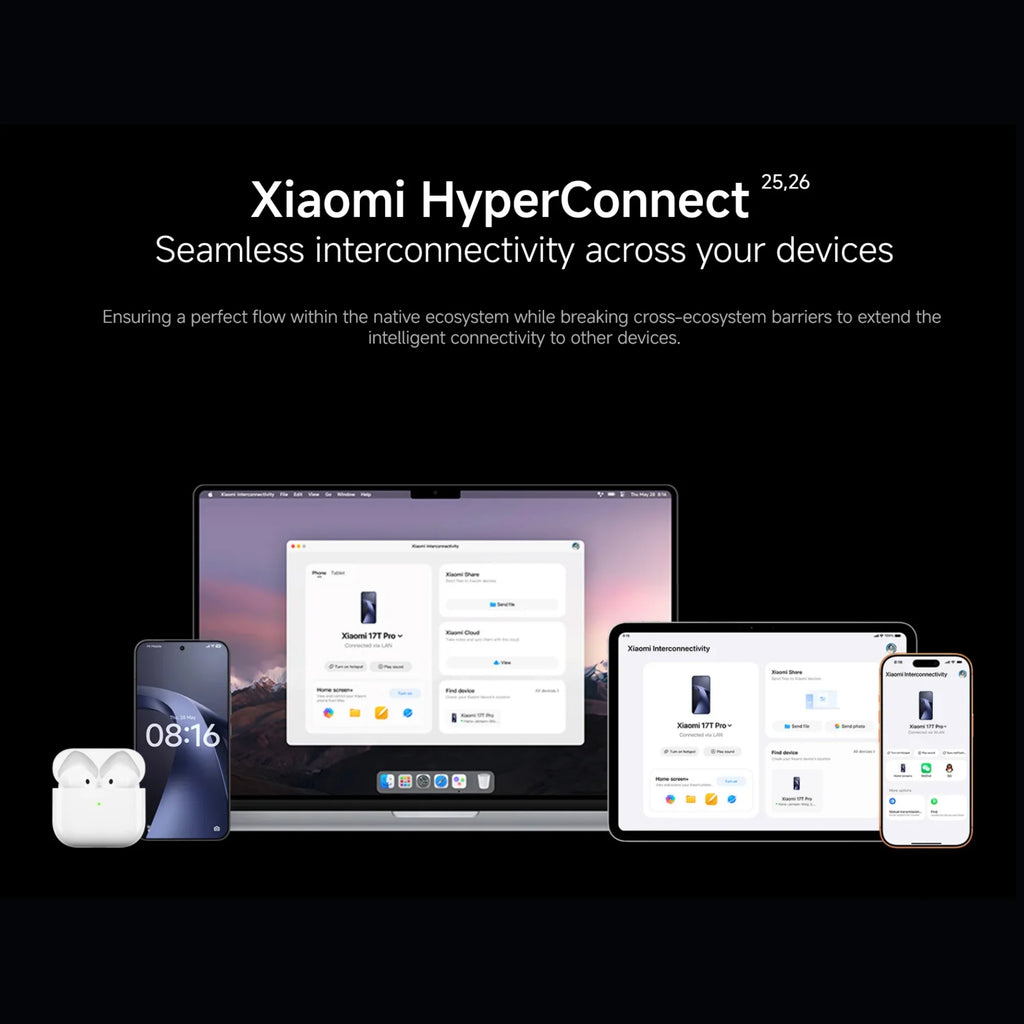 Xiaomi 17T Pro 5G, 12+256GB Global Version, 6.83" 144Hz 1.5K AMOLED Display 50MP MediaTek Dimensity 9500 7000mAh 100W Wired 50W Wireless Dual eSIM NFC