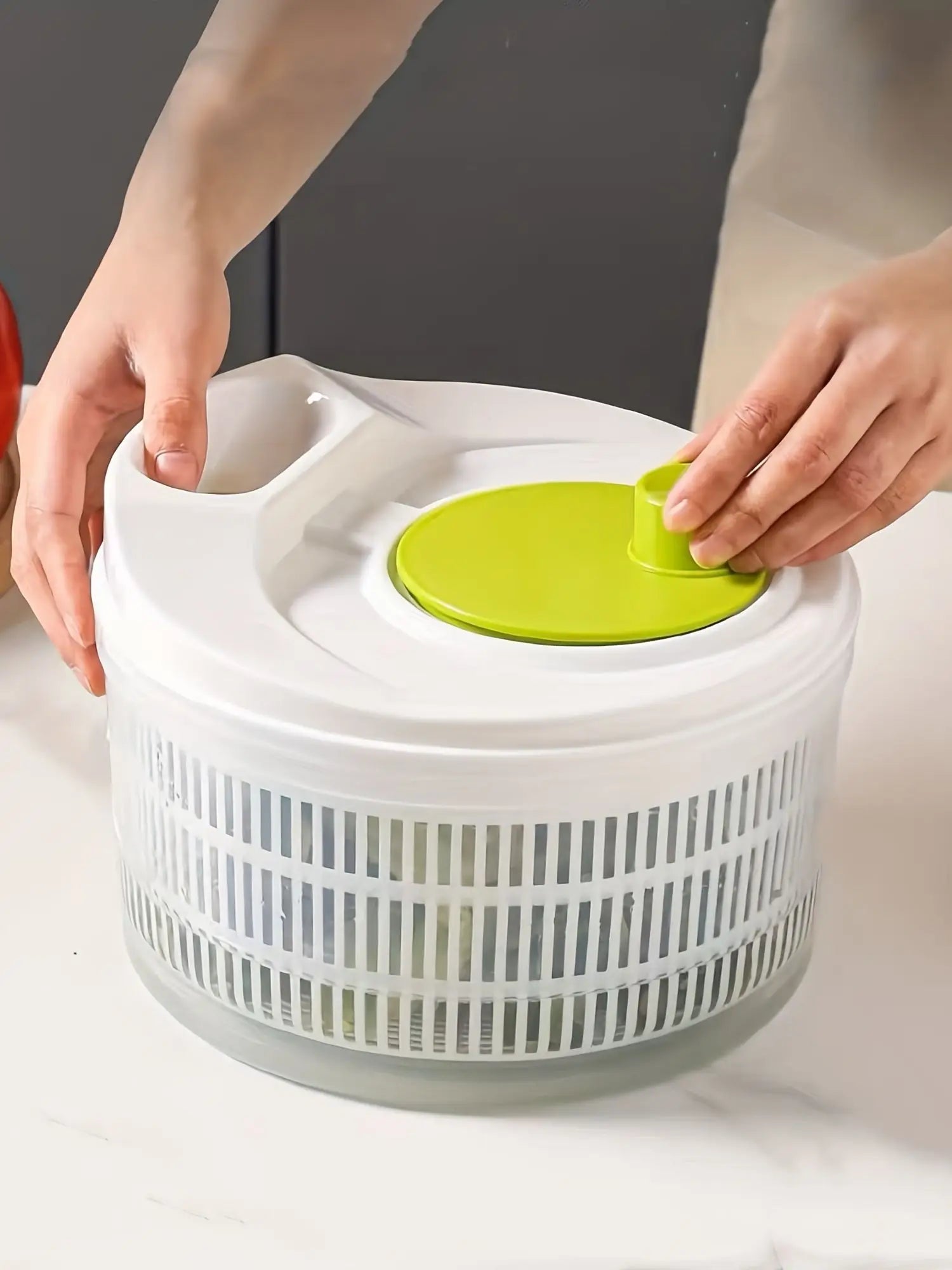 Salad Spinner Lettuce Greens Washer Dryer Drainer Crisper Strainer for Washing Drying Leafy Vegetables Kitchen Tools