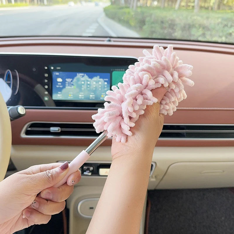 Mini Car Duster Brush Extendable Bendable Microfiber Dusting Tool for Home and Auto Interior Cleaning Polyester Fiber Material