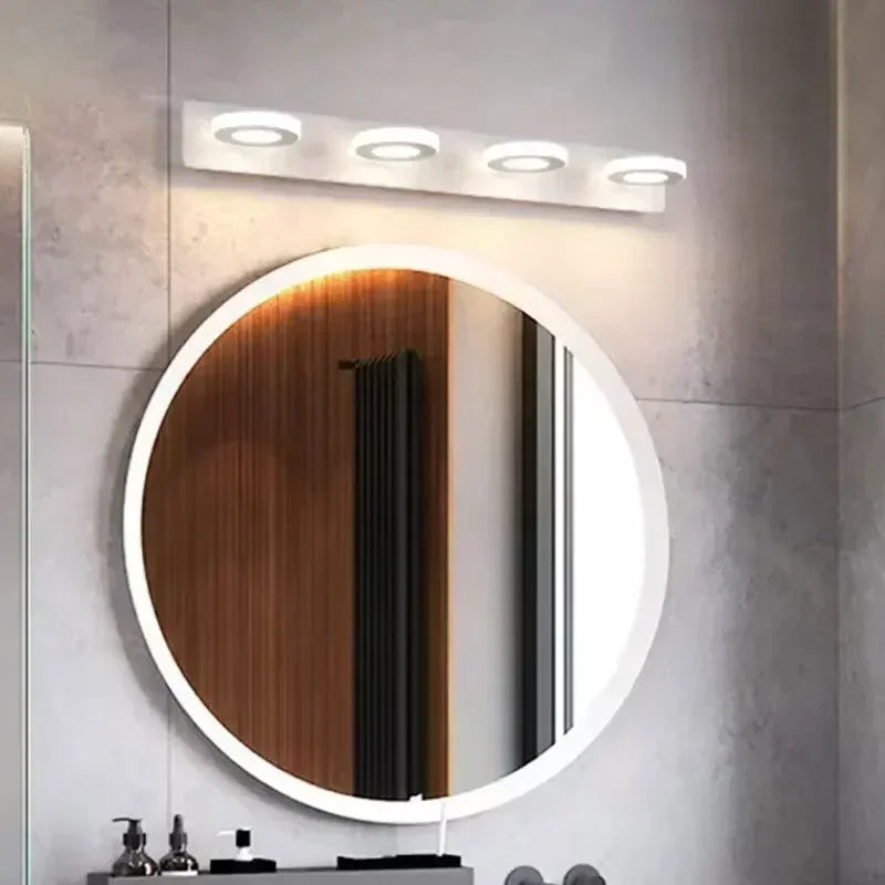 Minimalist Mirror Headlight Acrylic 360 ° Rotating Lamp Head Wall Lamp Modern Corridor Bathroom Makeup Bedside Bedroom Lighting
