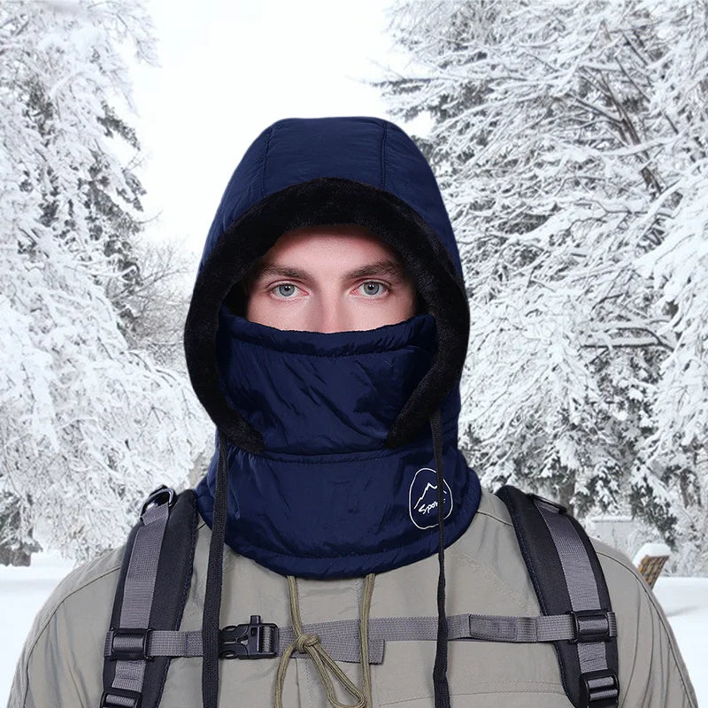 Unisex Plush Balaclava Hat Knitting Breathable Winter Women's Balaclava Hat Warm Neck Scarf With Face Mask For Outdoor Sports
