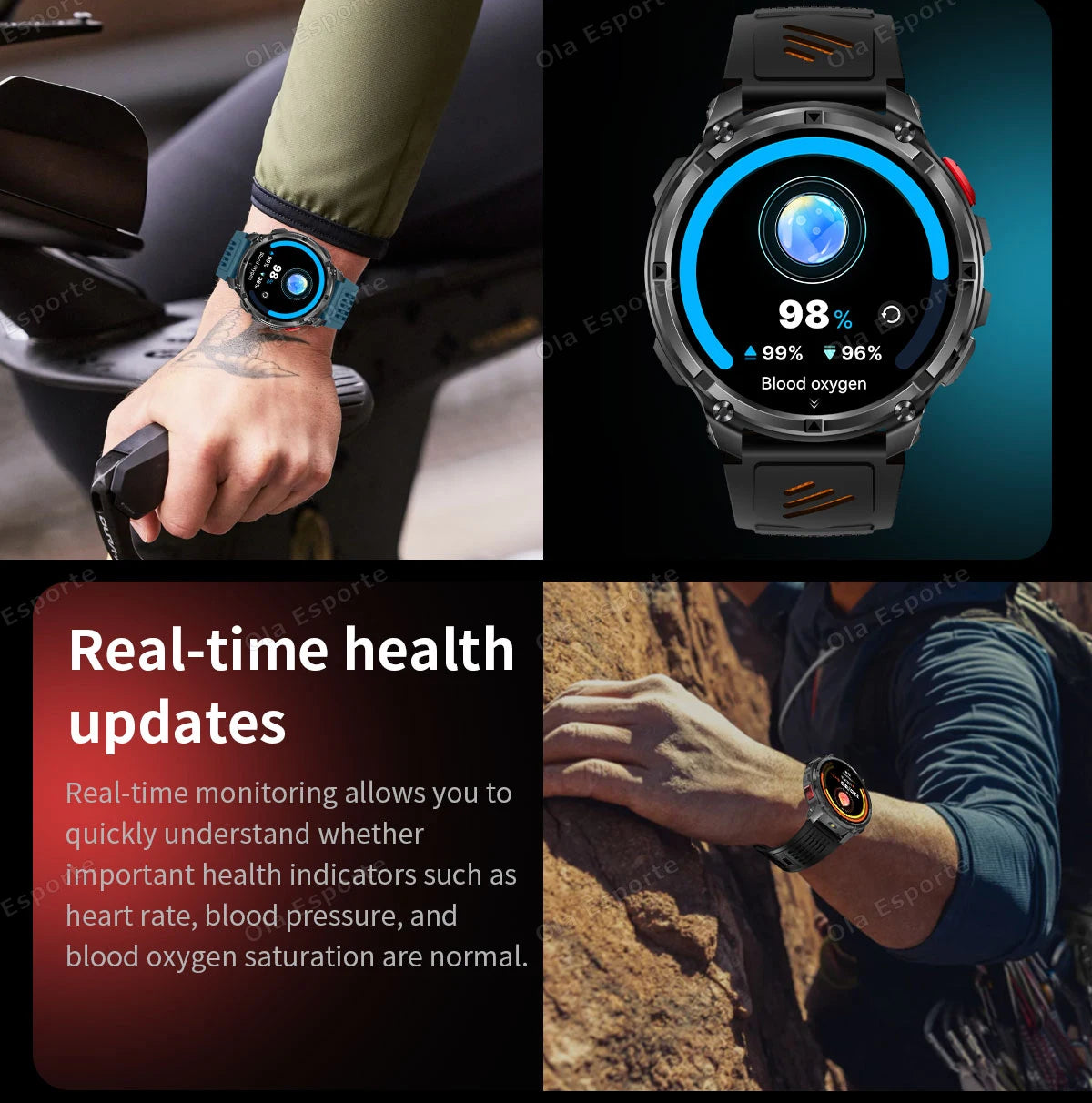 2026 Ultra 1100Mah Battery Military Smart Watch Men 1.7"AMOLED GPS Path 5ATM Waterproof Sports Compass LED Flashlight Smartwatch