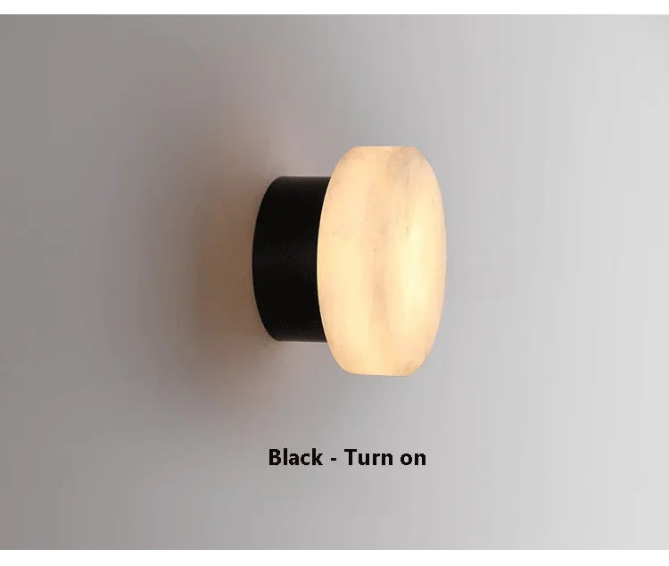 Modern Nordic Wall Sconce Spanish Natural Marble Round Wall Lamp Living Room Hallway Stair Wall Light Bedroom Bedside Lamp