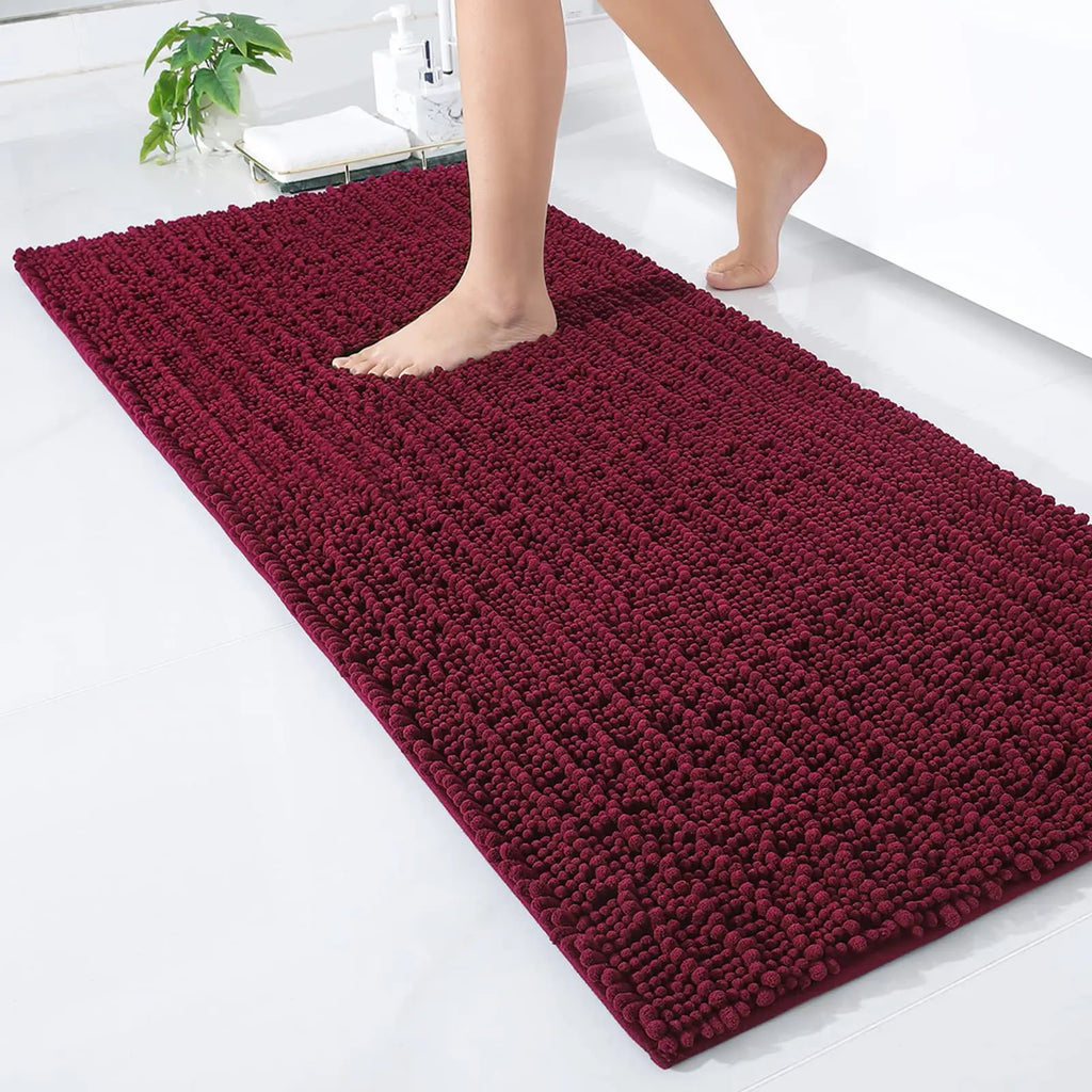 Homaxy New Chenille One Thick And Three Fine Floor Mat Indoor Non Slip Doormat Dirt Trap Absorbs Water Comfortable Bathroom Mats