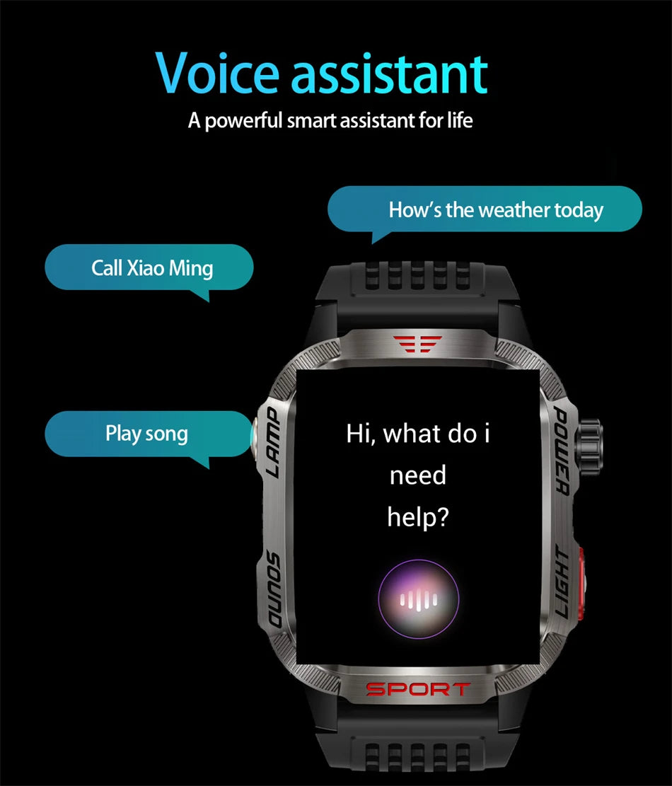 New Military GPS Smart Watch Men Flashlight Compass Waterproof 600mAh Battery Outdoor Sport Tracker Bluetooth Call Smartwatch