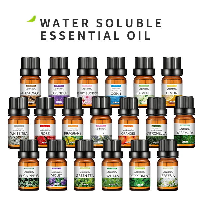 10ml Incense Water Soluble Essential Oil Lavender Tea Tree Lemon Rose Ocean Scent Humidifiers Refreshing Relax Releasing Stress