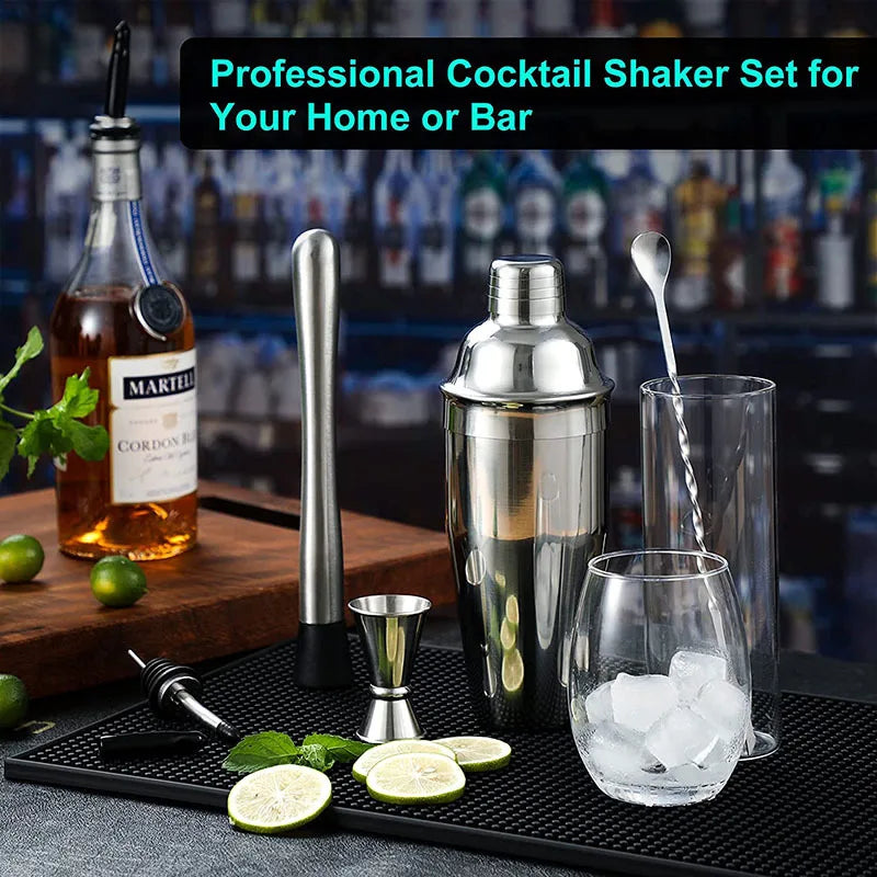6/9pcs Stainless Steel Cocktail Shaker Bartending Tools Bartender Kit Martini Sharker Drink Mixer Set With Storage Bag