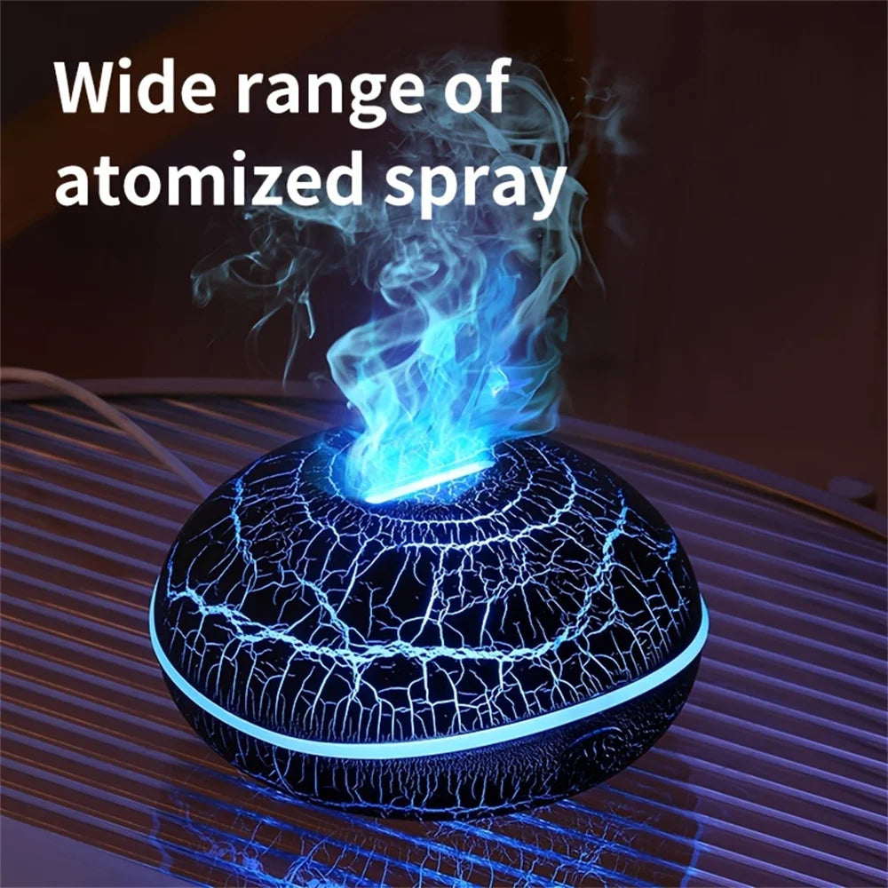 7-color simulation flame fragrance humidifier 2-in-1 home appliance with large mist volume USB flame humidifier desktop creative