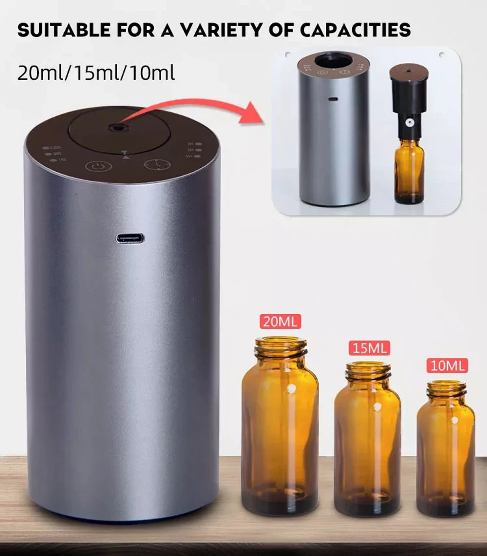 Car Aroma Diffuser Machine Portable Essential Oil Diffuser Rechargeable Room Fragrance Diffuser Electric Smell for Home Bedroom