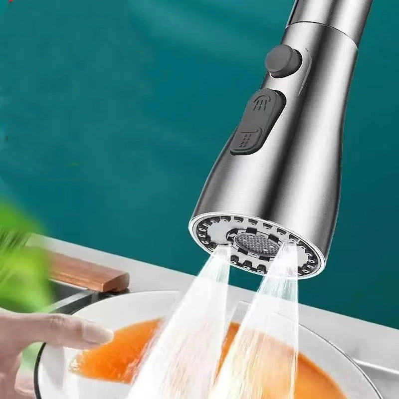 Kitchen Pull Out Faucet Sprayer Nozzle 3 Modes ABS Water Saving Bathroom Basin Sink Shower Spray Head For 1/2" Connection