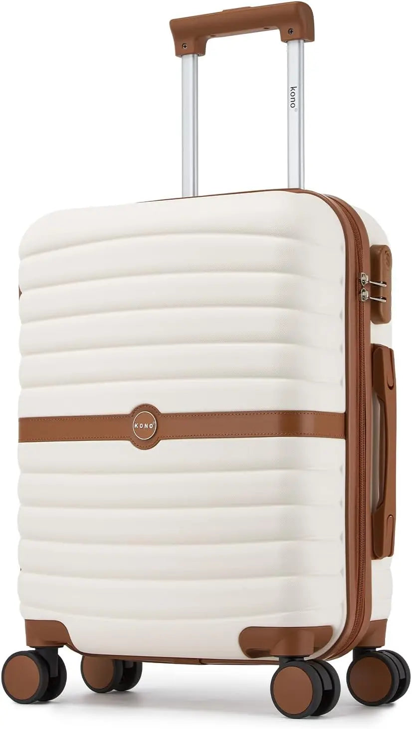 Kono 20/24/28 Inch Optional ABS+PC Hard Shell Luggage, Lightweight Carry On Trolley Suitcase with TSA Combination Lock, Silent 360° Spinner Wheels for Business Holiday Travel