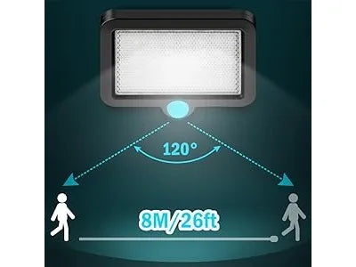 56LED Solar Light Outside with Motion Detector,IP65 Waterproof,120°Lighting Angle, Solar Wall Light for Garden with 16.5ft Cable