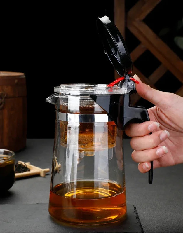 TeaPots Heat Resistant Glass Tea Pot Tea Infuser Chinese Kung Fu Tea Set Kettle Coffee Glass Maker Convenient Office Teapot
