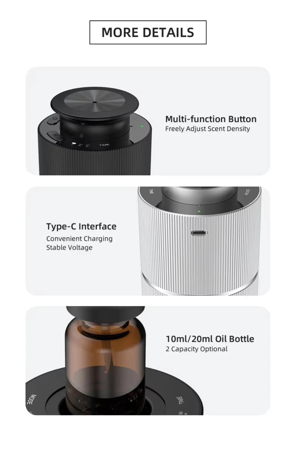 Portable Car Aroma Diffuser Machine USB Rechargeable Electric Smell Distributor Room Fragrance Diffuser Electric Smell for Home