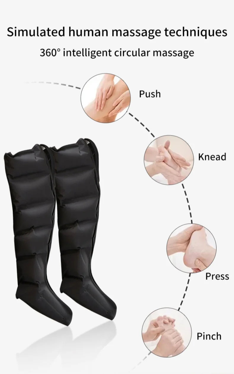 JinKairui Electric Pneumatic Leg Massager Extended Version for Deep Relaxation of Thighs, Calves and Feet with Remote Control