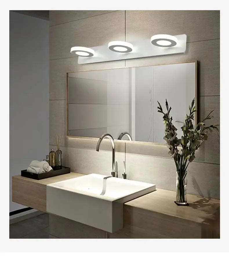 Minimalist Mirror Headlight Acrylic 360 ° Rotating Lamp Head Wall Lamp Modern Corridor Bathroom Makeup Bedside Bedroom Lighting