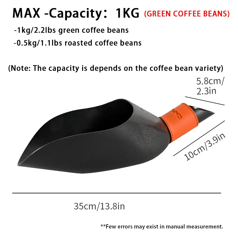 CAFEMASY Kitchen Accessories Large Container Shovel For Coffee Bean Flour Ice Cubes Capacity Measuring Tool Scoops 500g 1kg 2kg