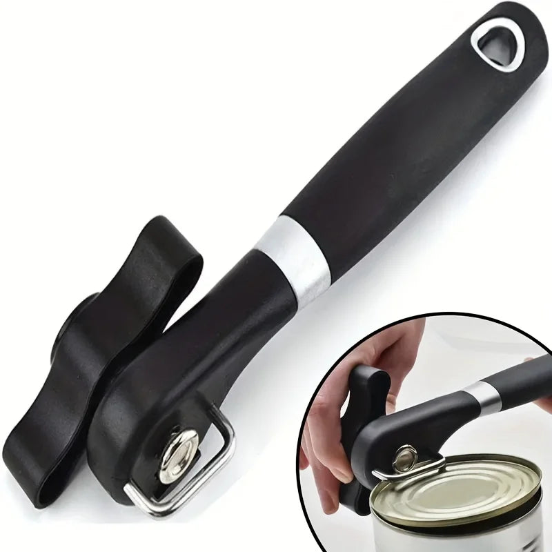 Plastic Hand-actuated Can Opener Safety Kitchen Tools Easy Grip Side Cut Manual Opener for Cans' Lid Kitchen Gadgets