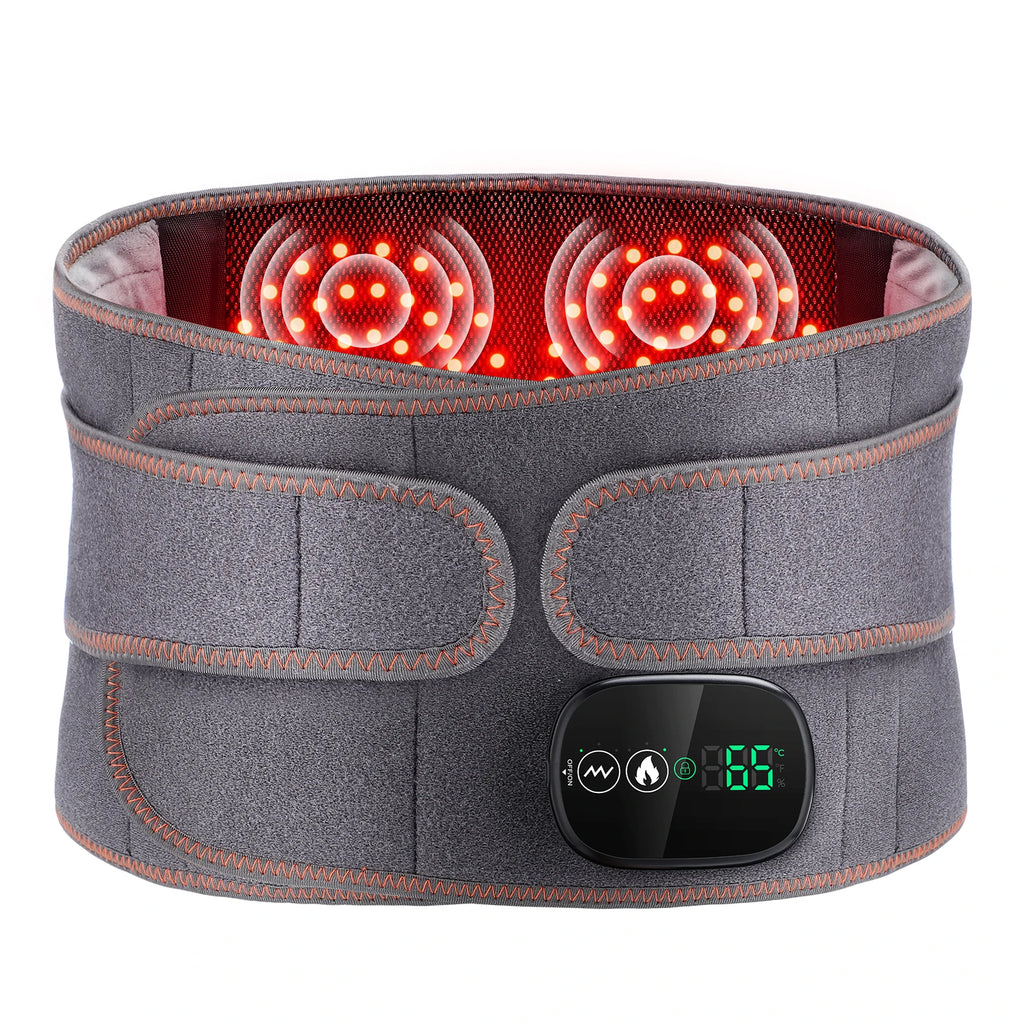 Electric Heating Waist Massage Belt Infrared Vibration Hot Compress Lumbar Brace Spine Protect Massager Back Support Belt