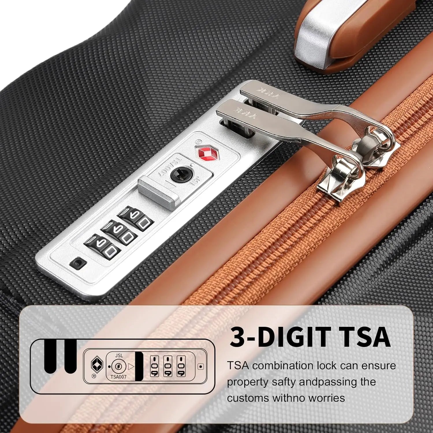British Traveller 13/20/24/28 Inch Luggage Set with Travel Bag, Interlockable ABS+PC Hard Shell Suitcase, Side Embedded TSA Lock, Smooth Silent TPE Spinner Wheels, Full YKK Zipper Large Capacity Travel Suitcase for Overseas B