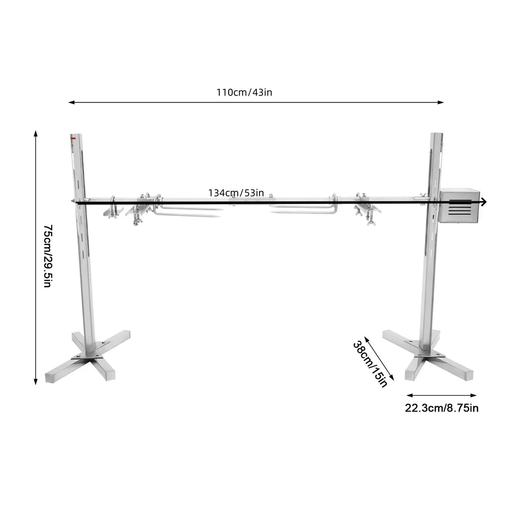 53" Large Grill Rotisserie Spit, Bbq Grill Rotisserie Kit, Universal Gas Grill Rotisserie Kit, Roaster Rod Charcoal Bbq Chicken