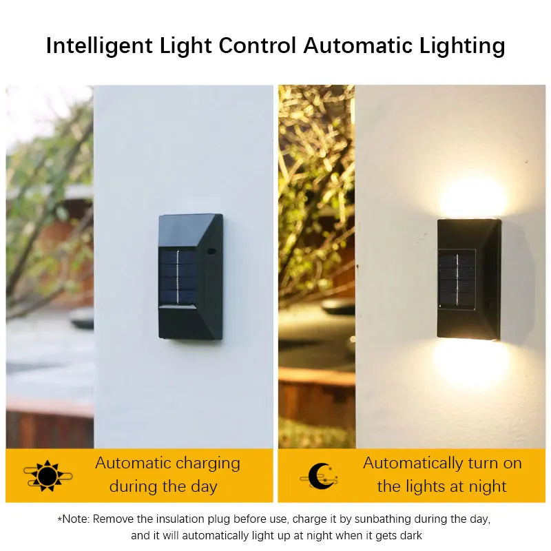 2PCS,Solar LED Lights, Outdoor Lights, Smart Light Sensors and Automatic Switches, Ideal for Courtyards and Hallways
