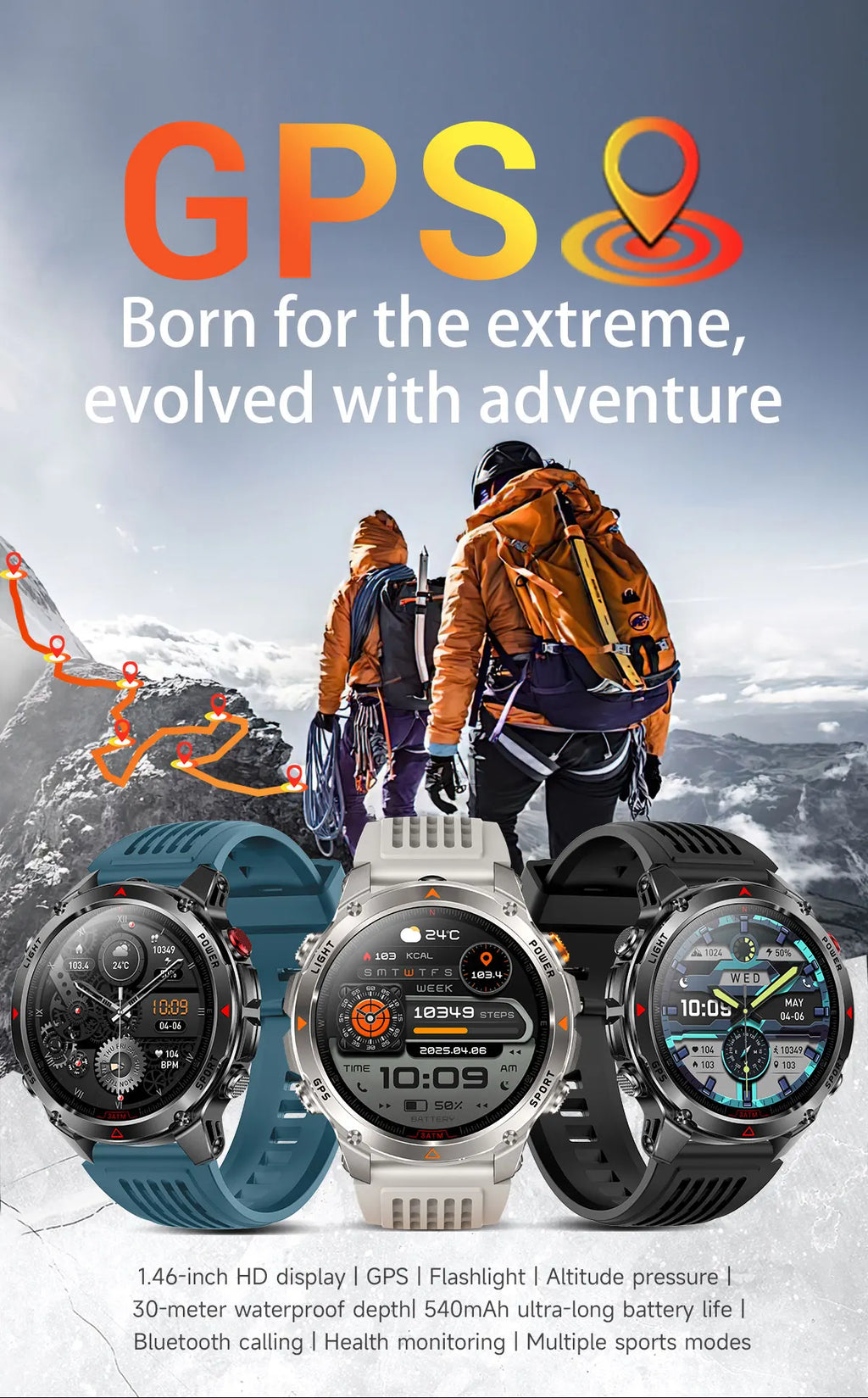 T-Rex 3 Pro Military Grade AGPS Smart Watch 10ATM Waterproof Dual-band GNSS Compass Altimeter AMOLED Swim Sports Smart Watch Men