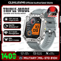2026 Outdoors Durable Men Sports Smart Watch 1400mAh Battery LED Flashlight IP69K Waterproof Bluetooth Call Military Smartwatchs