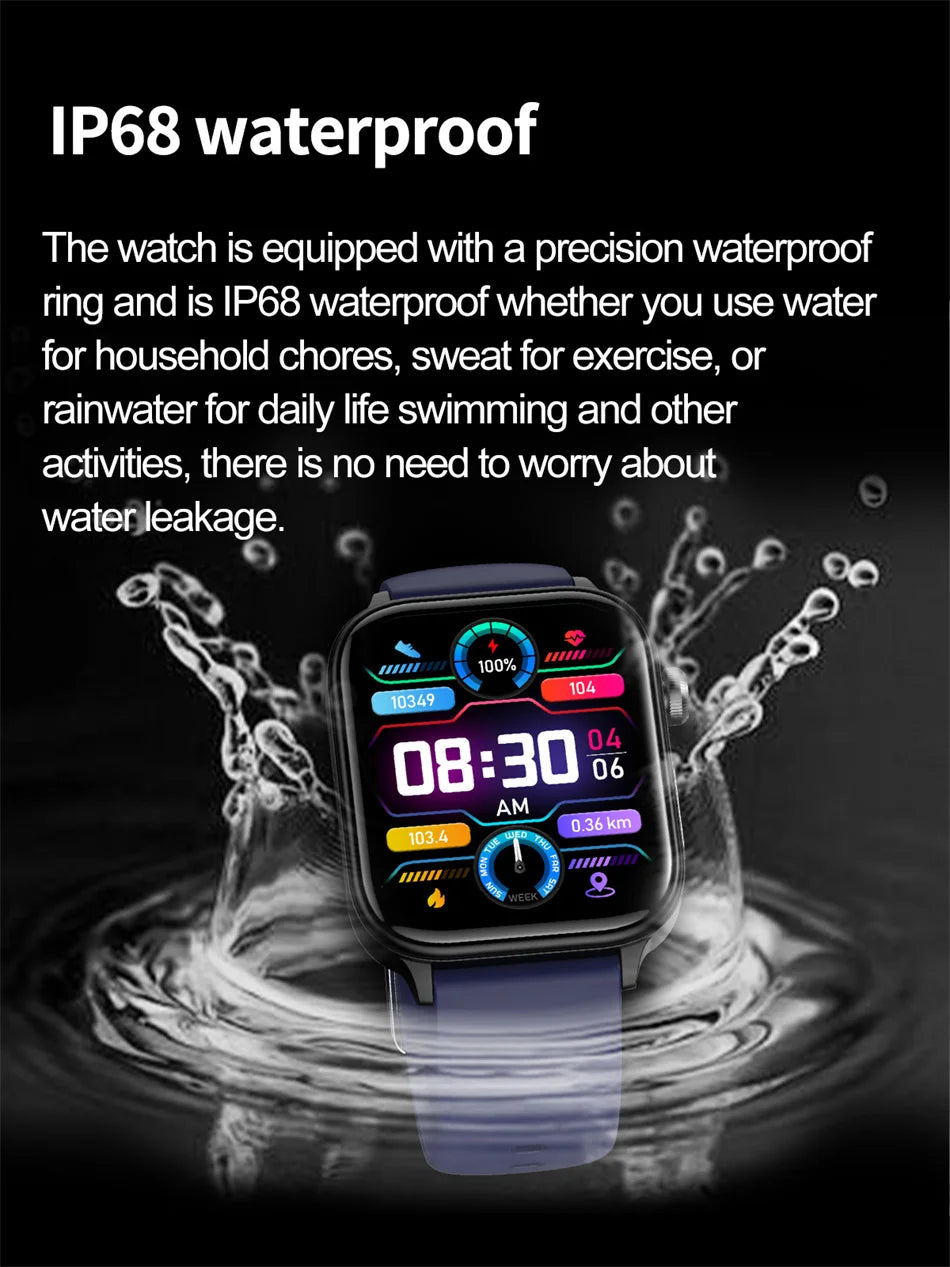 2026 New ECG+PPG Health Smartwatch Men Blood Fat Uric Acid Heart Rate Blood Pressure Bluetooth Call Waterproof Smart Watch Women