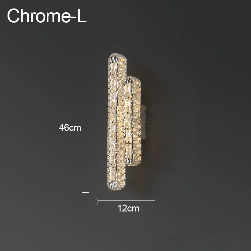 Postmodern Luxury Linear Crystal Wall Light Gold Metal Base G9 Led Wall Sconce 4 Styles Optional Bedroom Bathroom Hotel Lobby