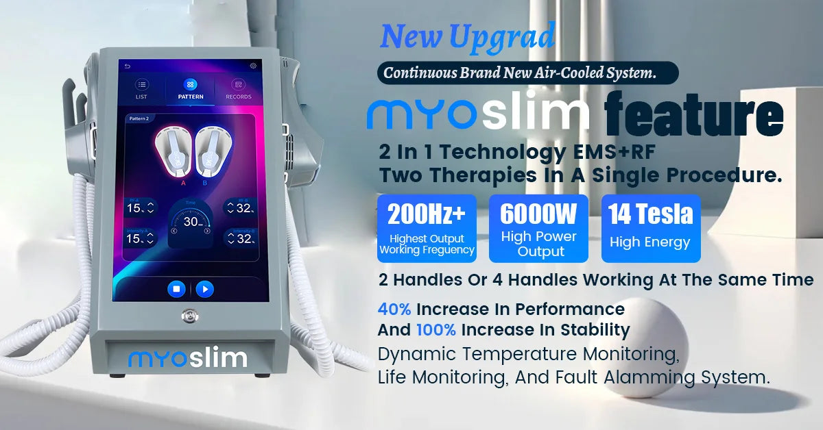 EMS MYOslim Body Sculpt Machine RF Sculpting Electromagnetic Stimulate Body Slimming Machines Muscle Build 6500W 4 5 Handles