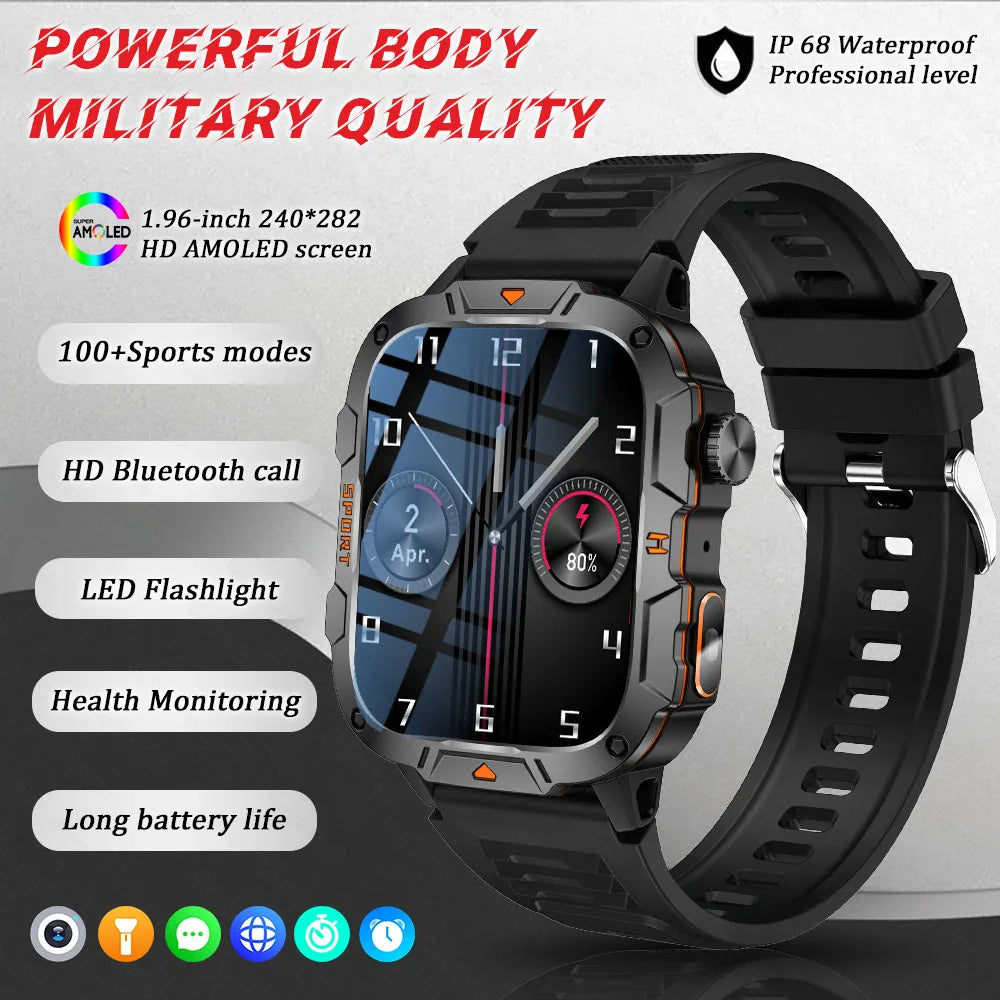 2025 For Xiaomi Original Built-in Dual-band GPS Men Smartwatch BT Call Fitness Military 5ATM IP68 Military Sport Smart Bracelet