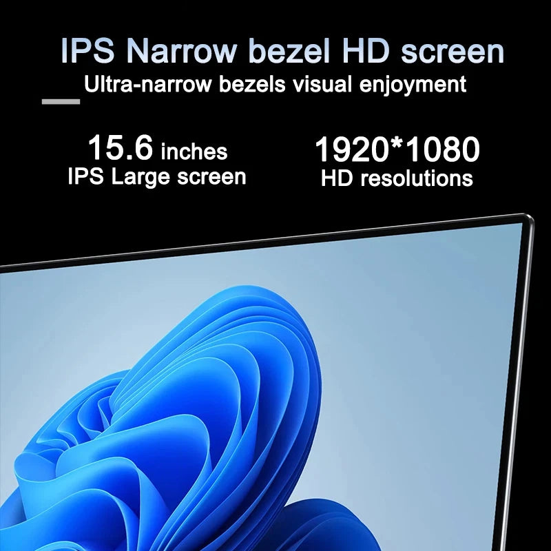 Ultra Slim Laptop 14.1" 16GB RAM 2TB SSD Notebook Windows 11 Pro 1920*1080 Display Office Study Computer PC Intel N3700