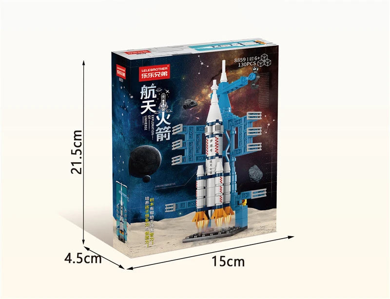 107 Piece DIY Building Blocks Space Rocket Craft Launch Center Base Puzzle Model Assembling Bricks Small Set Education Boys Toy