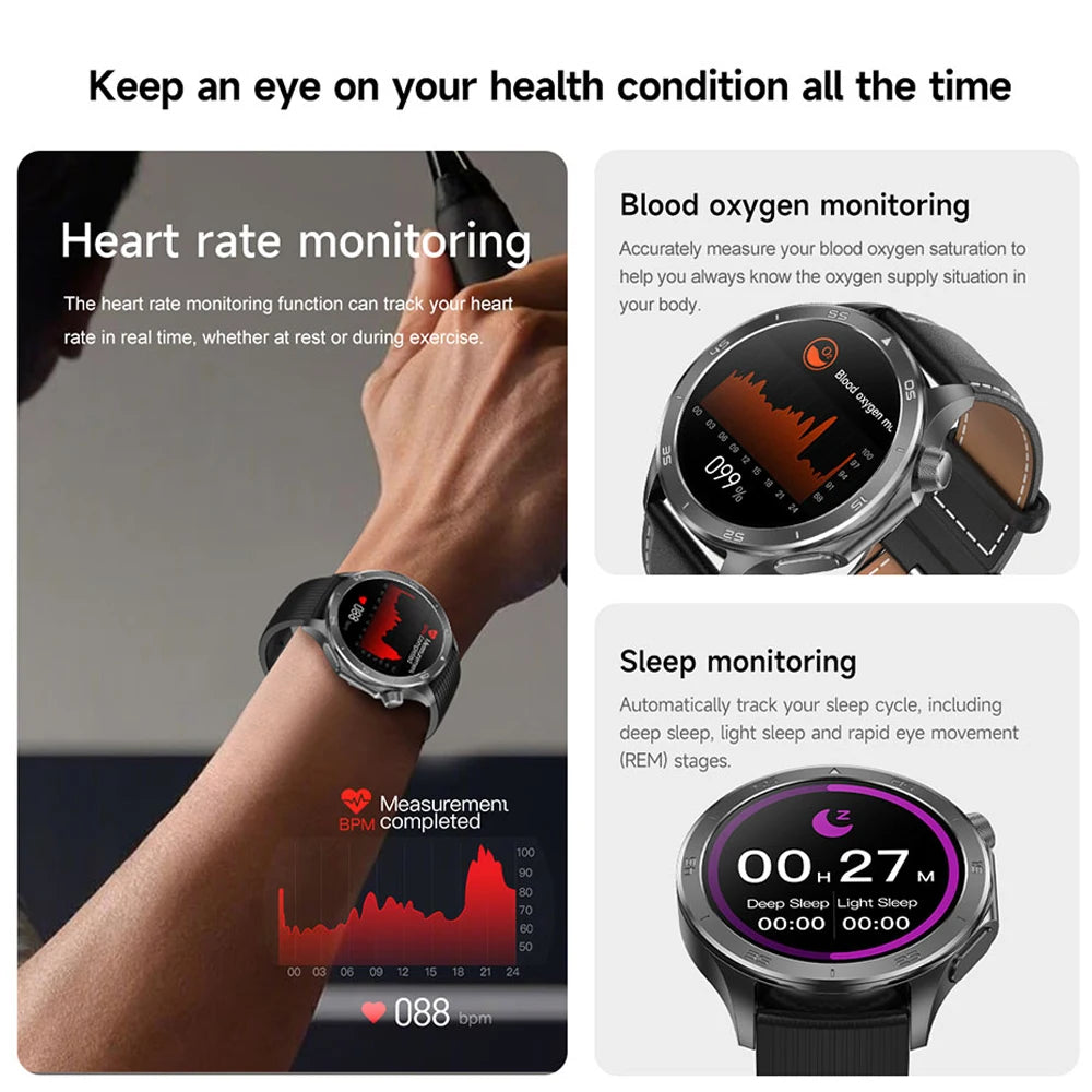 OPPO New X2 Bluetooth Call Smart Watch AMOLED HD Screen GPS Outdoor Sports Fitness Watch Health Monitoring Smartwatch Android