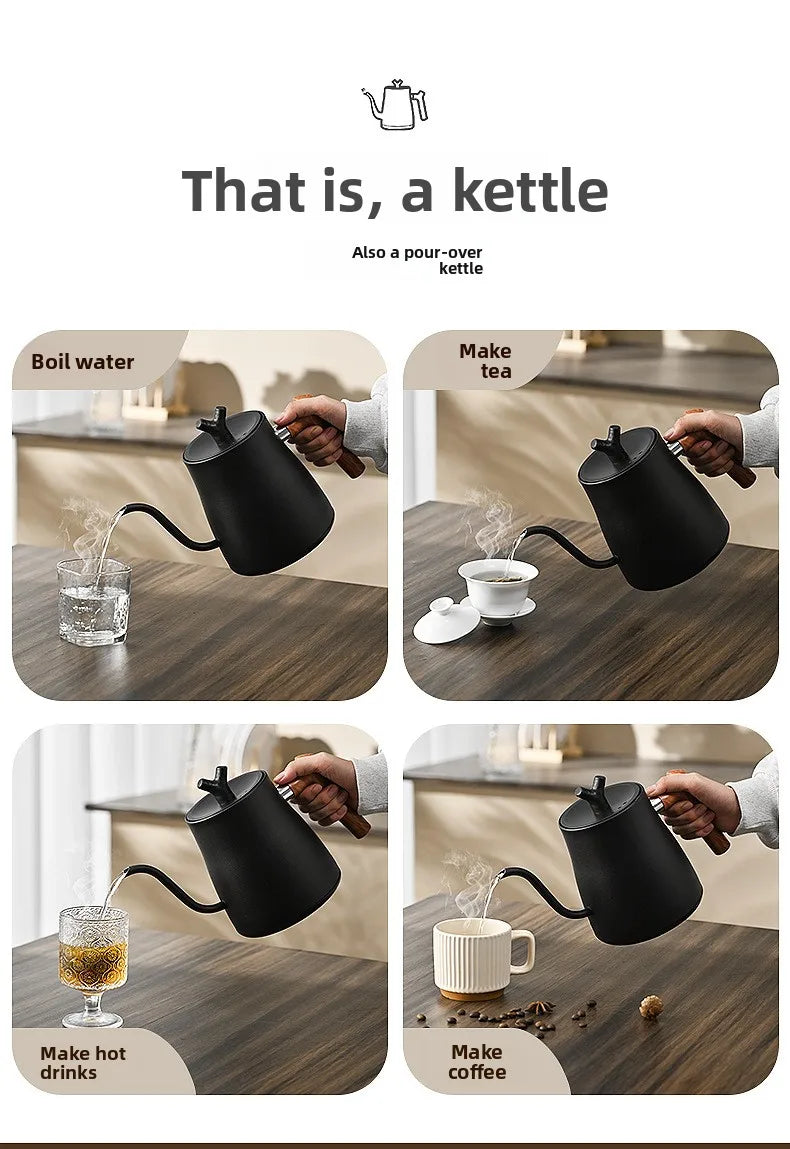 1000ML Stainless Steel Gooseneck Electric Kettle with Digital Temperature Control for Precise Brewing of Coffee and Tea
