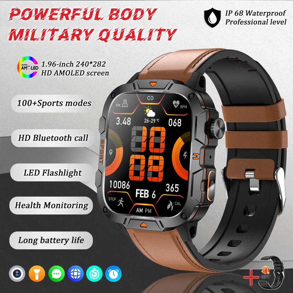 2025 For Xiaomi Original Built-in Dual-band GPS Men Smartwatch BT Call Fitness Military 5ATM IP68 Military Sport Smart Bracelet
