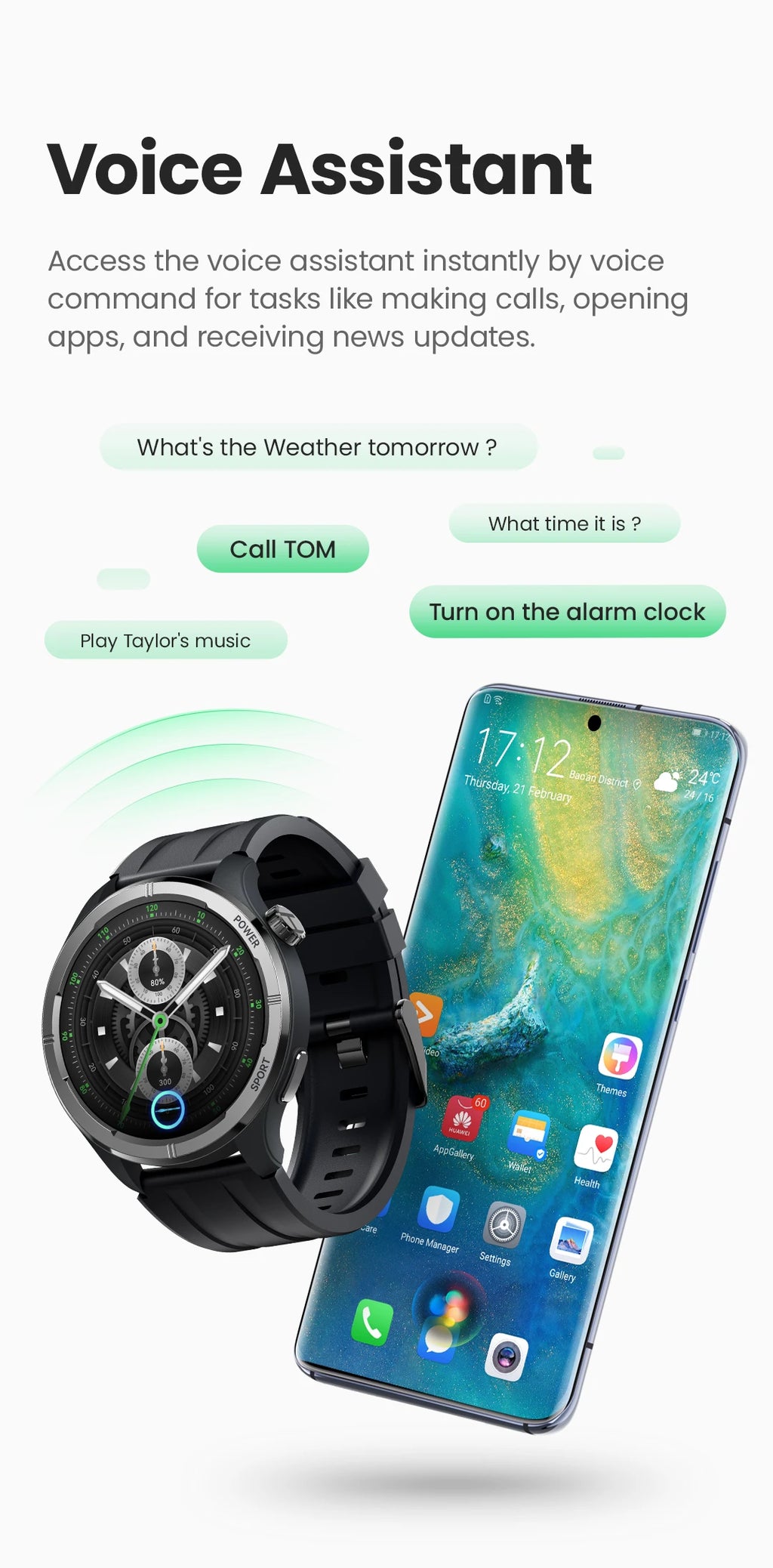 HAYLOU Solar Neo Smartwatchs 1.53'' HD Display 24H Health Monitoring Bluetooth Call Smart Watch Men Women Smart Sport Watchs