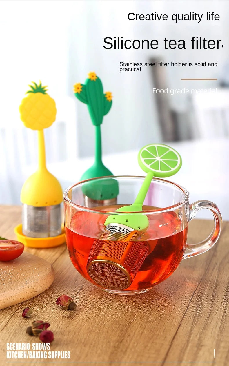 Creative 304 stainless steel silicone tea ball tea maker flamingo tea filter summer theme tea filter