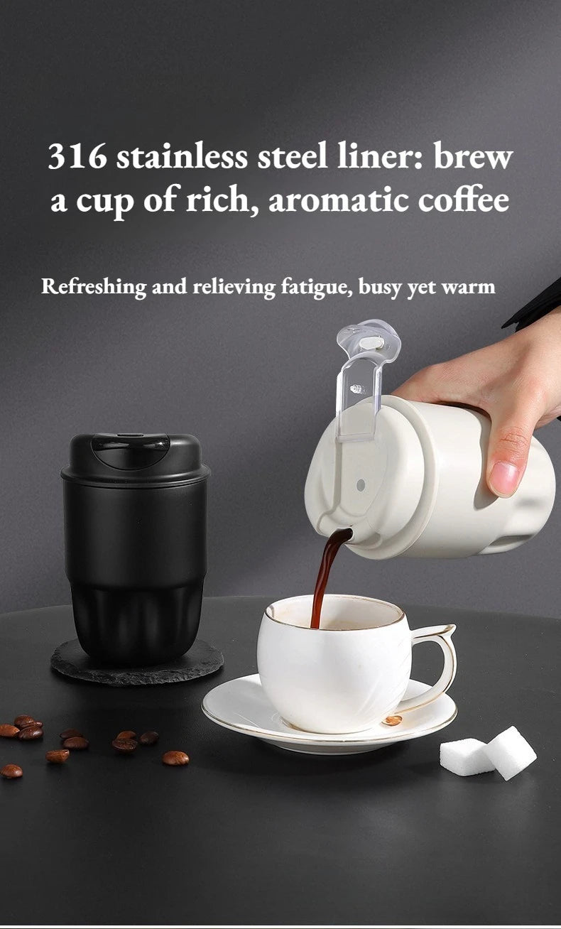 260ML 450ML SUS316 Thermal Coffee Mug Leakproof Portable Travel Tumbler with Lid Stainless Steel Cup for Car Work Hot Cold Drink