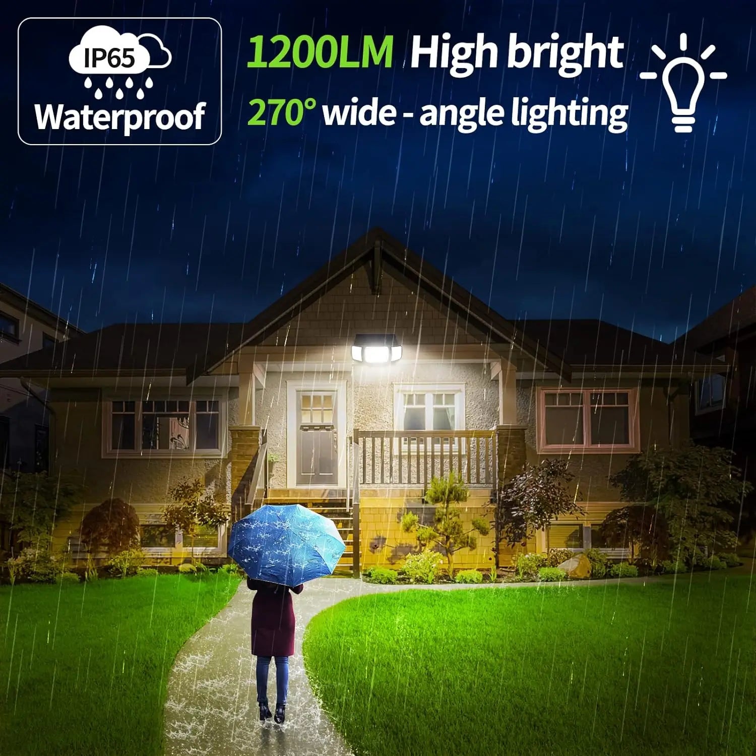 Top Brand Powerful 6000mah Outdoor Solar Lights With 3 Modes Two Motion Sensors Bright Light Wall Lamp For Garden Yard Garage