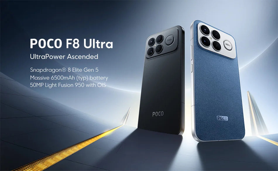 Global Version POCO F8 Ultra Snapdragon 8 Elite Gen 5 Smartphone 6.9" 120Hz AMOLED Display 6500mAh 100W Battery POCO Telephone