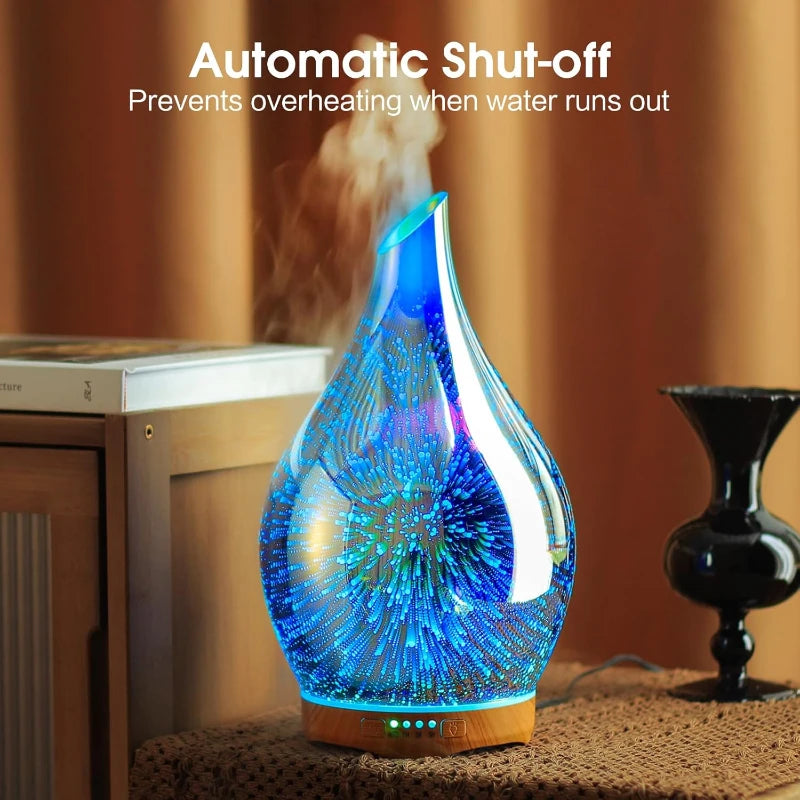 Essential Oil Diffuser 3D Aromatherapy Ultrasonic HumidifierAuto Shut-Off Timer Setting,Aroma Decoration for Home Office Gift