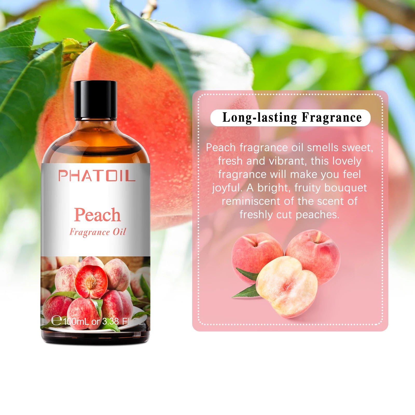 PHATOIL 100ml Fragrance Oils for Aromatherapy & Diffuser Strawberry Cherry Coconut & Vanilla Fragrance Oils For Candle Making