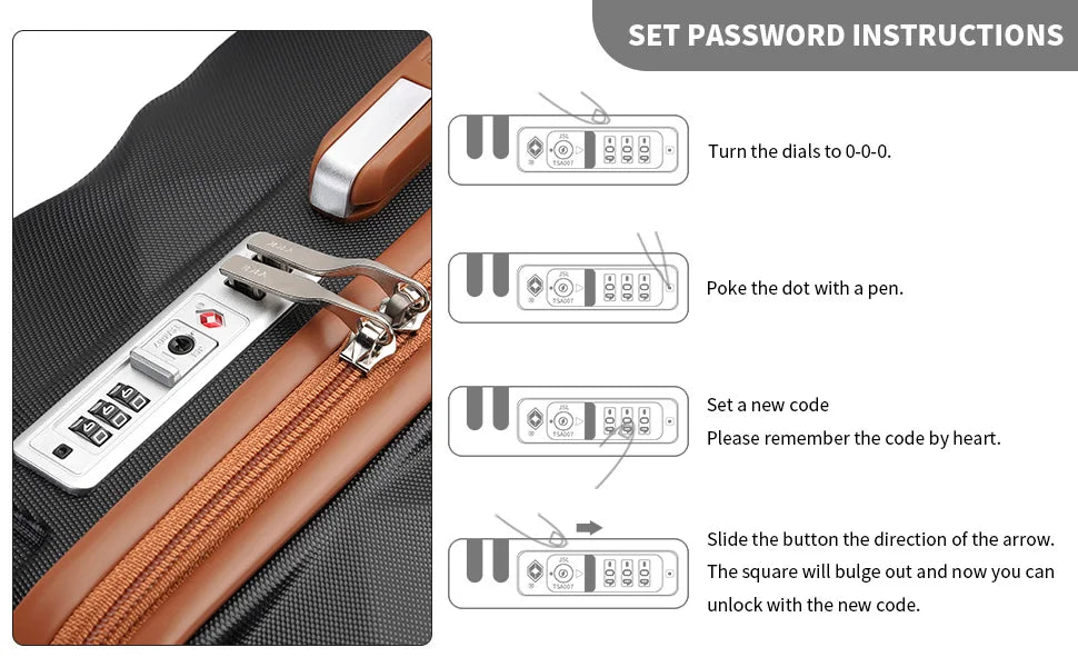 British Traveller 13/20/24/28 Inch Luggage Set with Travel Bag, Interlockable ABS+PC Hard Shell Suitcase, Side Embedded TSA Lock, Smooth Silent TPE Spinner Wheels, Full YKK Zipper Large Capacity Travel Suitcase for Overseas B