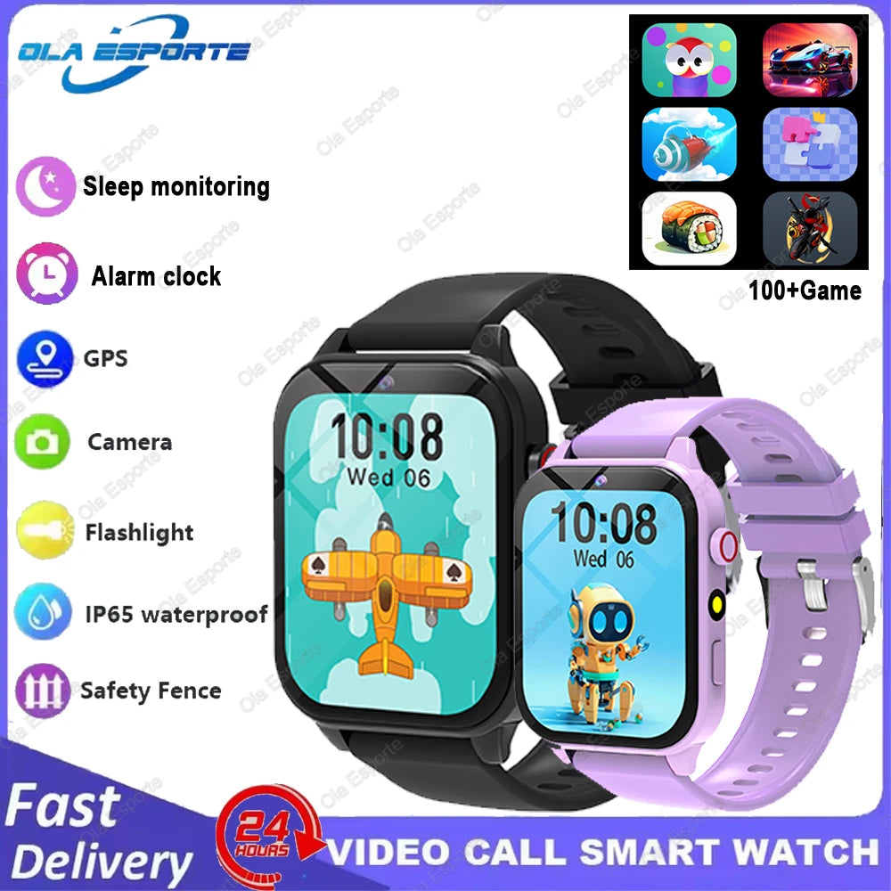 Children Games Smart Watch 2026 New Sleep Monitoring LED Flashlight Alarm Camera Step count Watch Smartwatch For Birthday gift