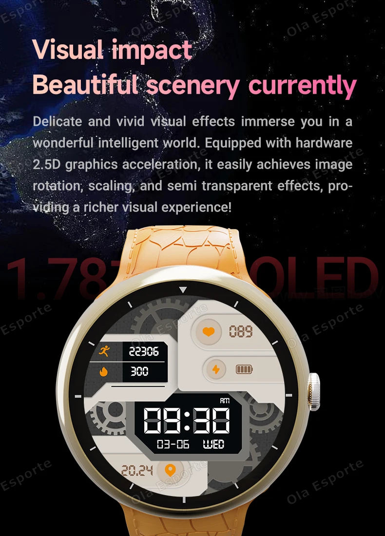 7 in 1 Strap Smart Watch Sports Watch Men Women AMOLED Screen GPS Bluetooth Calls Waterproof SmartWatch for Android IOS 2025 New