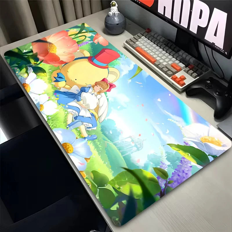 Mouse Pad C-card Captor Sakura Laptop Anime Extended Desktop Mat Computer Gamer HD Mousepad PC Gaming Accessories Keyboard Pad