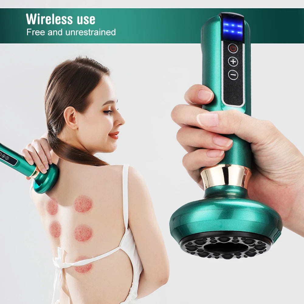 6 Gear Electric Cupping Massager Vacuum Suction Cup GuaSha Anti Cellulite Beauty Health Scraping Heat Body Slimming Massage